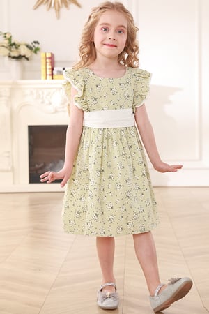 فستان بناتي كت فستقي