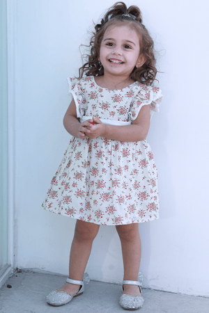 فستان بناتي ابيض مورد