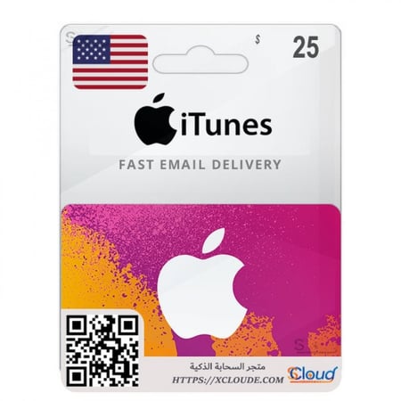حصري بطاقة ايتونز 25 دولار أمريكي iTunes 25 USA رخيص و فوري و موثوق
