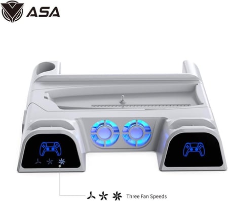 ستاند بلاي يستيشن 5 مع مروحتين تبريد مع قاعدة شحن الكنترول