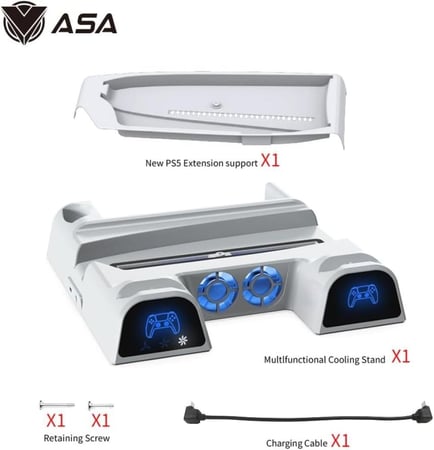 ستاند بلاي يستيشن 5 مع مروحتين تبريد مع قاعدة شحن الكنترول