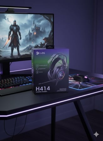 سماعة رأس سلكية H414 للألعاب للكمبيوتر وبلاي ستيشن 5 وبلاي ستيشن 4 واكس بوكس