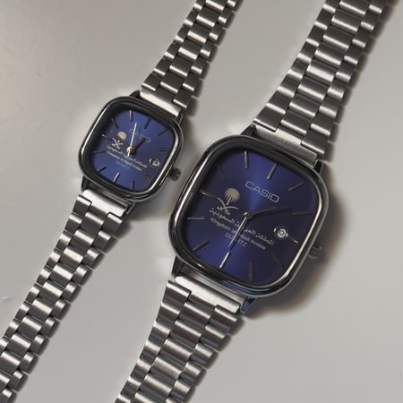 طقم ساعة كاسيو بشعار المملكة