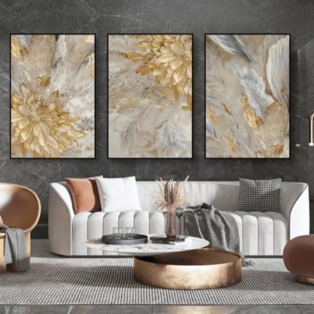 لوحة جدارية 3 قطع فن تجريدي  C1779