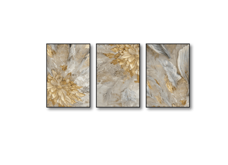 لوحة جدارية 3 قطع فن تجريدي  C1779
