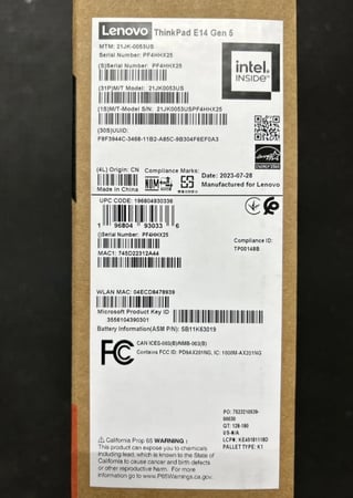 Lenovo ThinkPad E14 Gen 5 14 I7-1355U 16GB 512GB