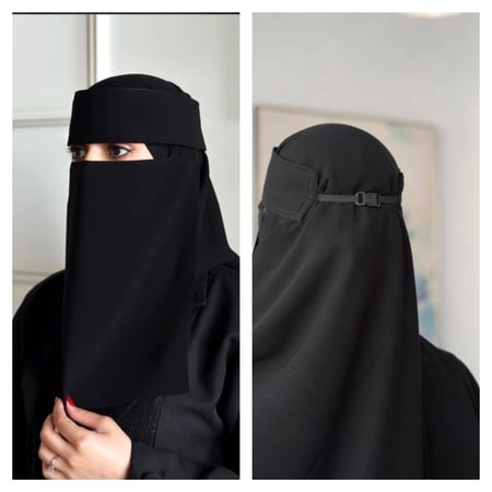 بكج 3 نقاب اسلامي  طويل مشبك
