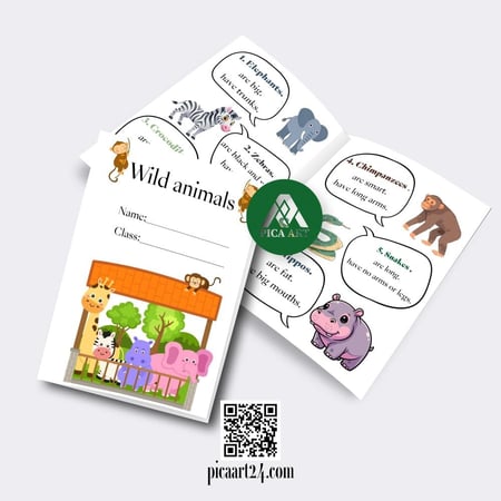 مطوية Wild Animals انجليزي – الصف الثاني الابتدائي – الفصل الدراسي الثاني (مطبوعة)