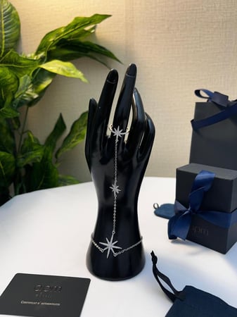 أسوار كف يد مع خاتم apm فضي