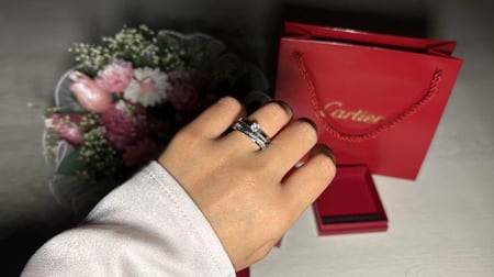 خاتم carter الماسي فضي
