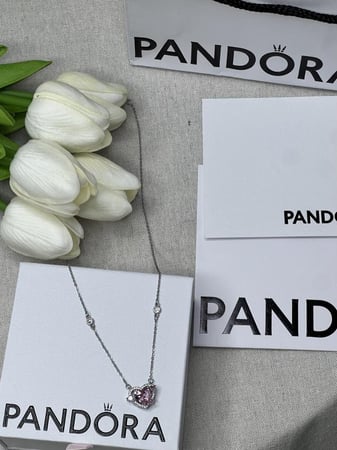 سلسال باندورا PANDORA قلب وردي مع كرستال