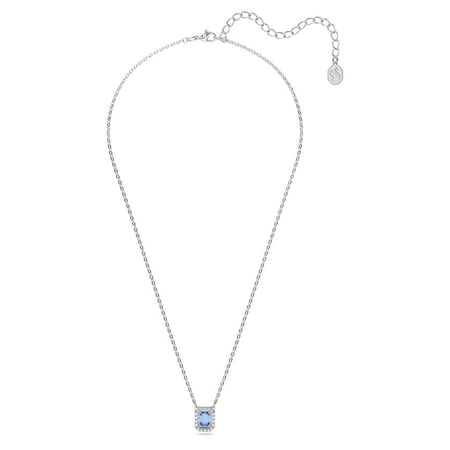 سلسال سوارفيسكي ميلينا فضي بكريستالة زرقاء