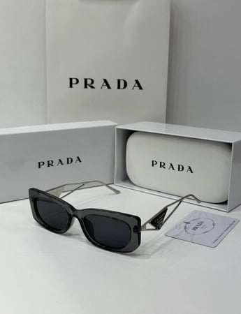 نظارة PRADA أطار فضي - عدسة أسود