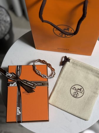 إسوارة HERMES وجهين لون فضي