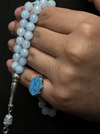 خاتم  ملكي فضة عيار( 925 ) لون مميز