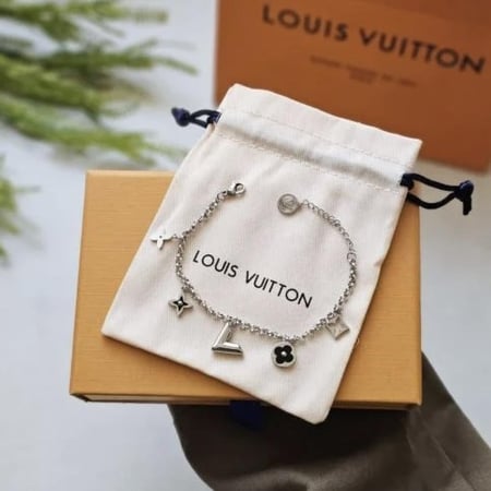 إسوارة LOUIS VUITTON معدن فضي - اسود