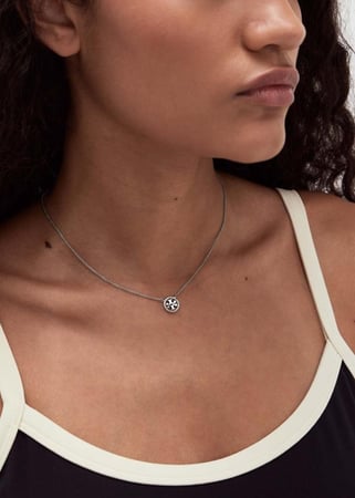 سلسال ميلر بافيه TORY BURCH معدن فضي