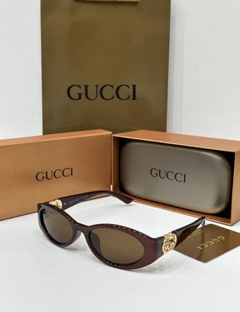 نظارة  gucci - إطار بني  - عدسة بني