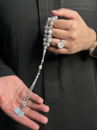 خاتم ملكي فضة عيار( 925 ) لون لؤلؤي