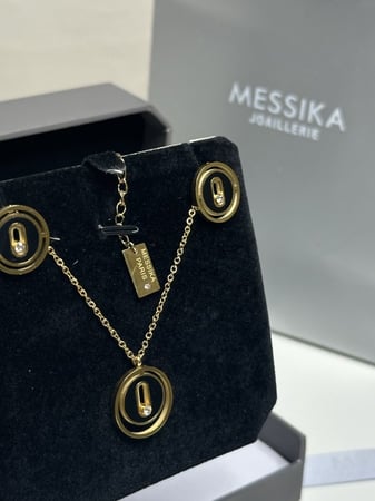سلسال MESSIKA أسود معدن ذهبي