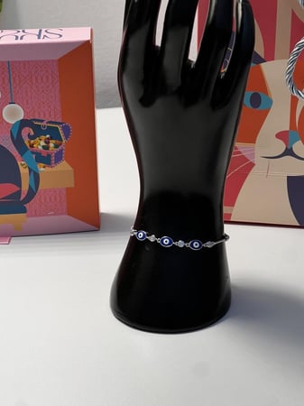 اسوارة العيون ازرق  فضة عيار 925