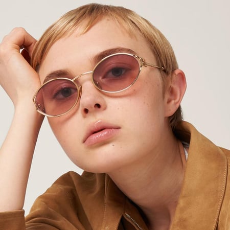 نظارة MIU MIU -أطار ذهبي - عدسه وردي