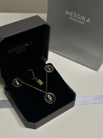 سلسال MESSIKA أسود معدن ذهبي