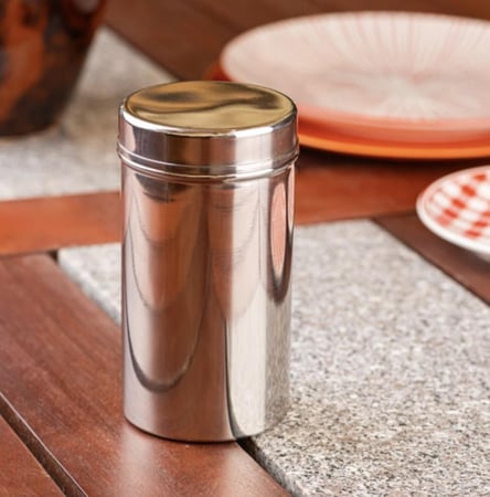 علبة ستانلس ستيل مع ملعقة