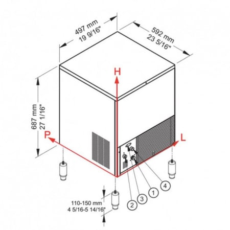 ماكينة صنع مكعبات الثلج ايس ميكر بريما Cb 316A بإنتاج 35كجم 24 ساعة