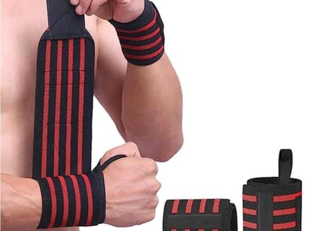 اربطة المعصم لرفع الاوزان لدعم المعصم  (قطعتين)
