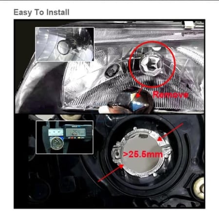 H4 H7 لمبات ليد بعدسات للسيارات والدراجات النارية التي لا يوجد بها عدسات