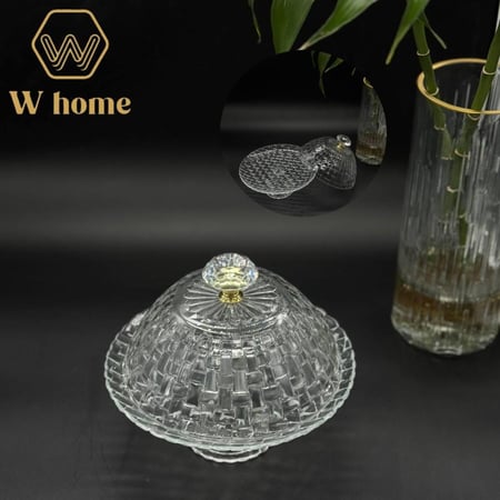 حامل تقديم زجاج بغطاء