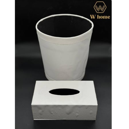 طقم سلة مهملات وعلبة مناديل