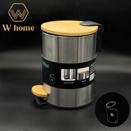 سلة مهملات فضي 3 لتر