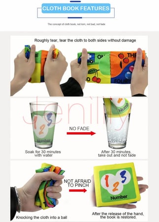 كتب قماشية لأطفال من عمر سنة (حبة واحدة ) ذات ورق مخرخش لشد انتباه الطفل