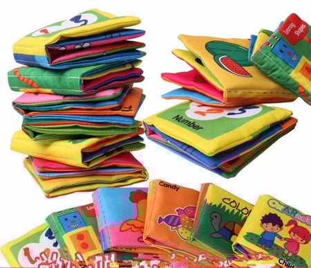 كتب قماشية لأطفال من عمر سنة (حبة واحدة ) ذات ورق مخرخش لشد انتباه الطفل