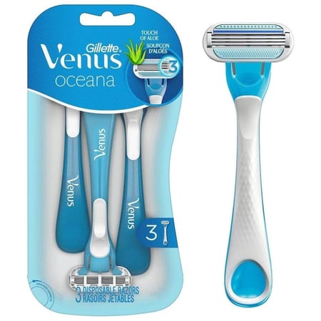 امواس حلاقة جيليت فينوس أوشيانا للنساء للاستعمال مرة واحدة - 3 شفرات حلاقة