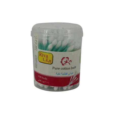 أعواد قطنية نقية من ريفا، 100 قطعة