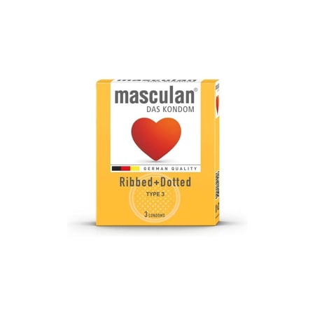 ماسكولان واقي ذكري تايب 3منقط و مضلع 3حبة