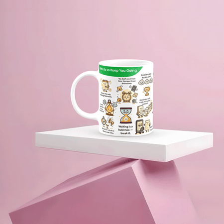كوب بتصميم تحفيزي - كلمات تخليك تكمل ٢ (إنجليزي)