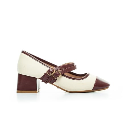 حذاء كعب كلاسيك أنيق بحزام مزدوج | PointOne 40-213