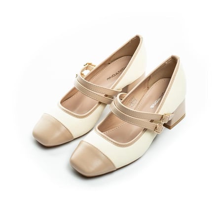 حذاء كعب كلاسيك أنيق بحزام مزدوج | PointOne 40-213