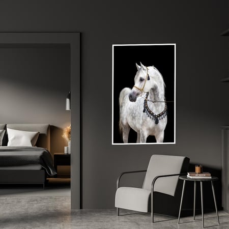 لــــوحات جدارية خيل أبيض مذهل وكأنه من عالم آخر