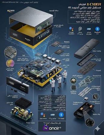 رسيفر اكسكون اندرويد - Xconn cyber android 4K