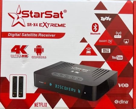 رسيفر ستارسات اكس فور اكستريم فوركيه اندرويد Starsat X4 Extreme 4K Android 9 Receiver