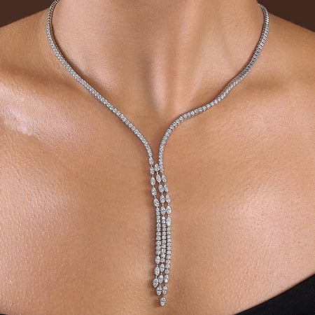 عقد الماس ذهب أبيض عيار18