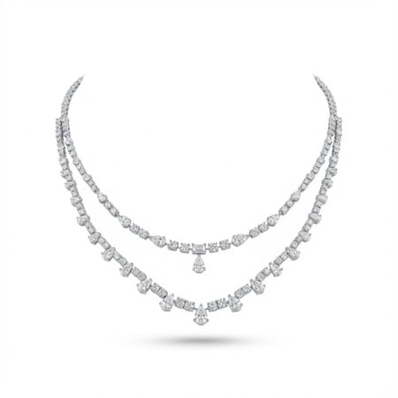 عقد الماس ذهب أبيض عيار18