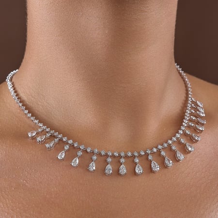 عقد الماس ذهب أبيض عيار18