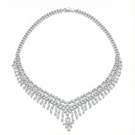 عقد الماس ذهب ابيض عيار18