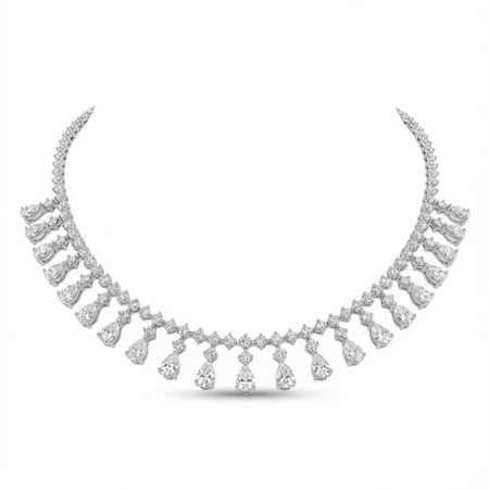 عقد الماس ذهب أبيض عيار18